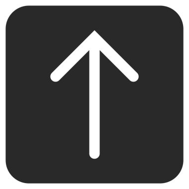 Düz yukarı ok vektör simgesi kare