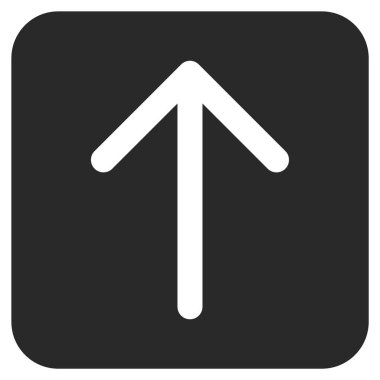 Düz yukarı ok vektör simgesi kare