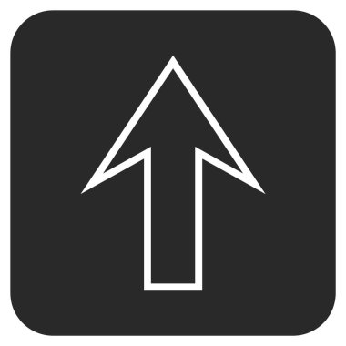 Düz yukarı ok vektör simgesi kare