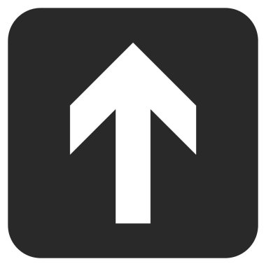Düz yukarı ok vektör simgesi kare