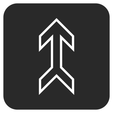 Düz yukarı ok vektör simgesi kare