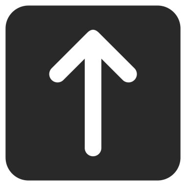 Düz yukarı ok vektör simgesi kare