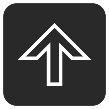 Düz yukarı ok vektör simgesi kare