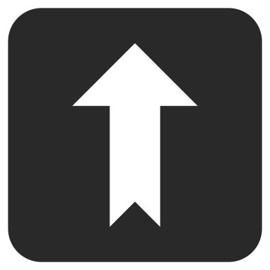 Düz yukarı ok vektör simgesi kare