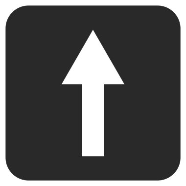 Düz yukarı ok vektör simgesi kare