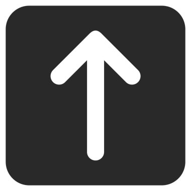 Düz yukarı ok vektör simgesi kare