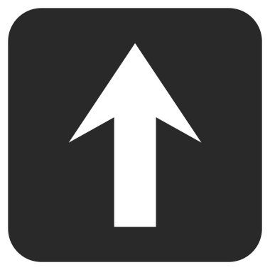 Düz yukarı ok vektör simgesi kare