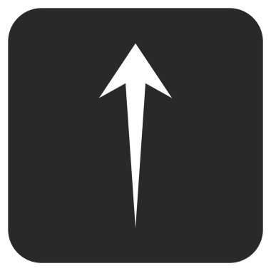 Düz yukarı ok vektör simgesi kare