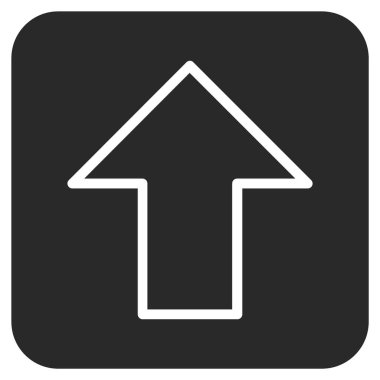 Düz yukarı ok vektör simgesi kare