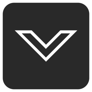 Vektör simge düz aşağı ok ucu kare