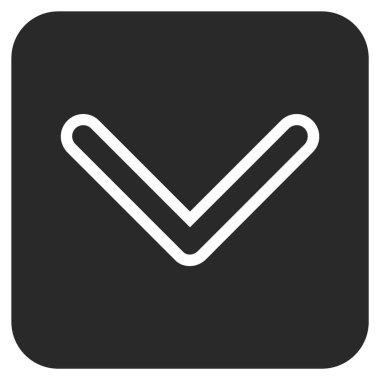 Vektör simge düz aşağı ok ucu kare