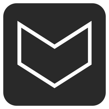 Vektör simge düz aşağı ok ucu kare