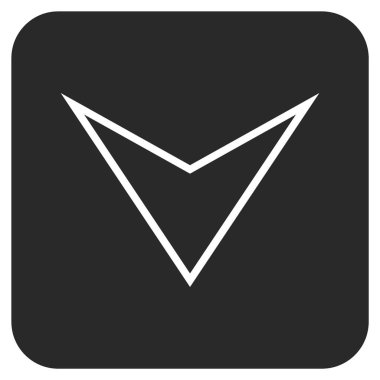 Vektör simge düz aşağı ok ucu kare