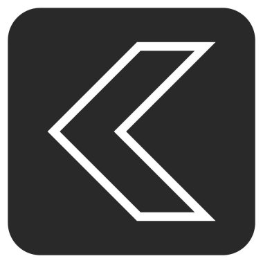 Vektör simge düz sol ok ucu kare