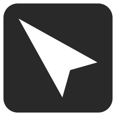 Ok ucu sol yukarı düz kare vektör simgesi