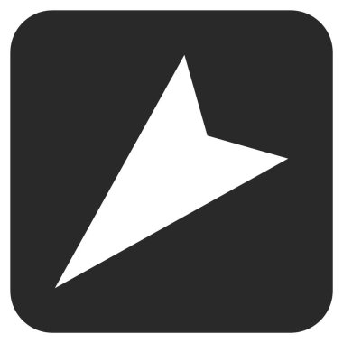 Ok ucu sol aşağı düz kare vektör simgesi