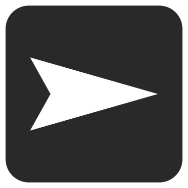 Ok ucu değil düz vektör simgesi kare