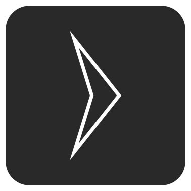 Ok ucu değil düz vektör simgesi kare