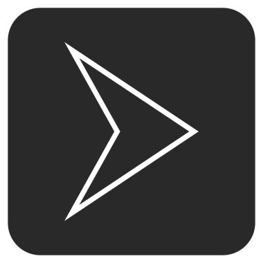 Ok ucu değil düz vektör simgesi kare