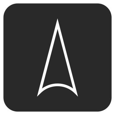 Vektör simge düz yukarı ok ucu kare