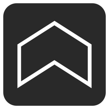 Vektör simge düz yukarı ok ucu kare