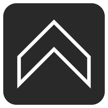 Vektör simge düz yukarı ok ucu kare