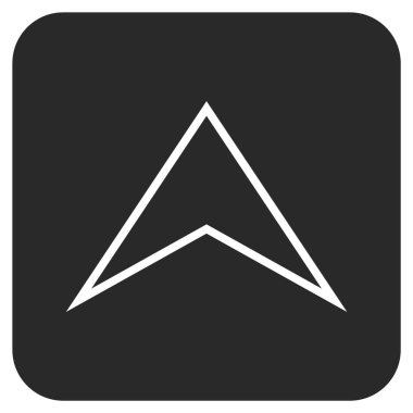 Vektör simge düz yukarı ok ucu kare