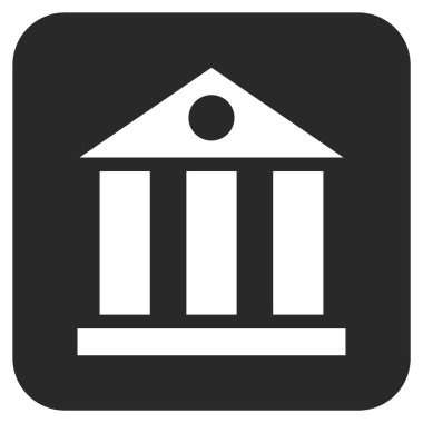 Banka Daire bina vektör simgesi kare