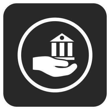 Vektör simge banka hizmet düz kare