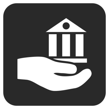 Vektör simge banka hizmet düz kare