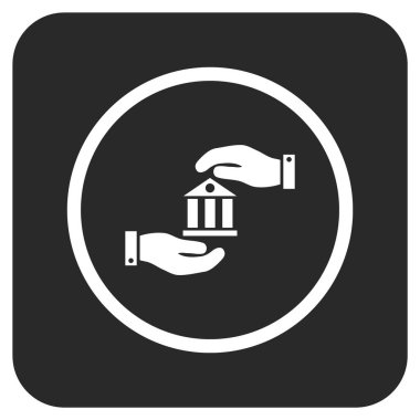 Vektör simge banka hizmet düz kare