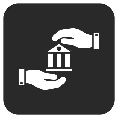 Vektör simge banka hizmet düz kare