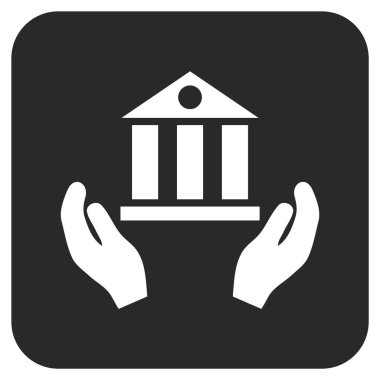 Vektör simge banka hizmet düz kare