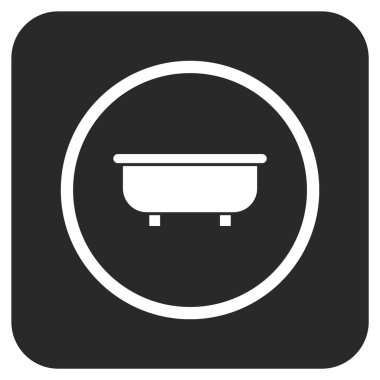 Küvet düz kare vektör simgesi