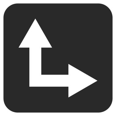 Vektör simge çatallanma ok sağa yukarı düz kare