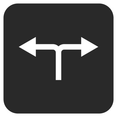 Bifurkasyon oklar sol düz kare vektör simgesi sağ