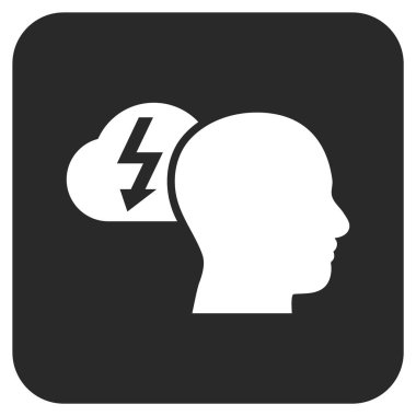 Beyin fırtınası düz kare vektör simgesi