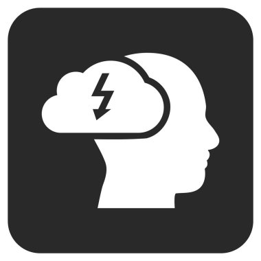 Beyin fırtınası düz kare vektör simgesi