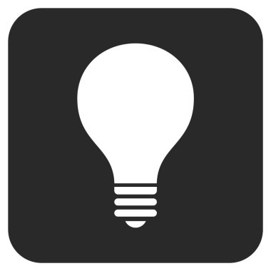 Ampul düz kare vektör simgesi