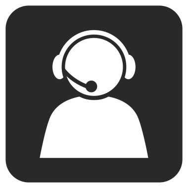 Çağrı Merkezi operatörü düz kare vektör simgesi