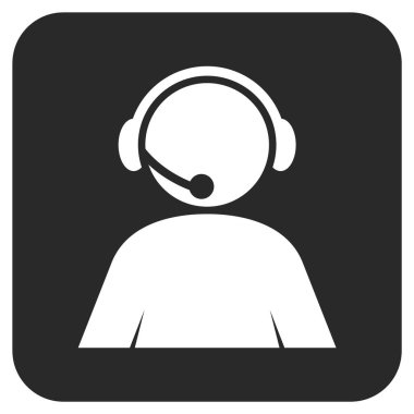 Çağrı Merkezi operatörü düz kare vektör simgesi