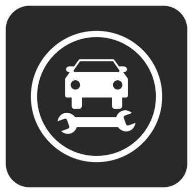 Araba tamir düz kare vektör simgesi