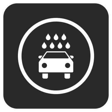 Araba duş düz kare vektör simgesi