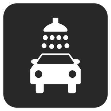 Araba duş düz kare vektör simgesi