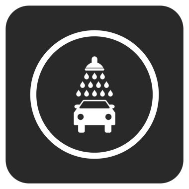 Araba duş düz kare vektör simgesi