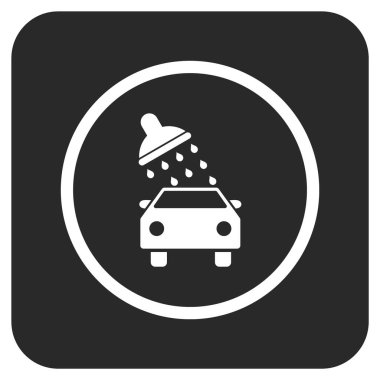 Oto yıkama düz kare vektör simgesi