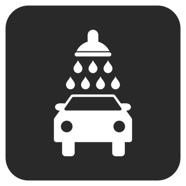 Oto yıkama düz kare vektör simgesi