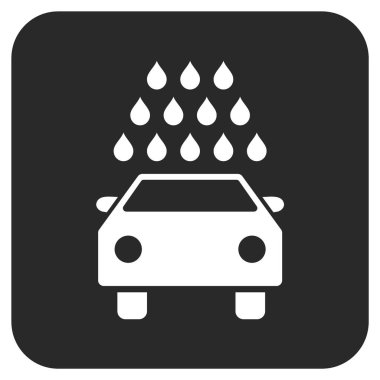 Oto yıkama düz kare vektör simgesi