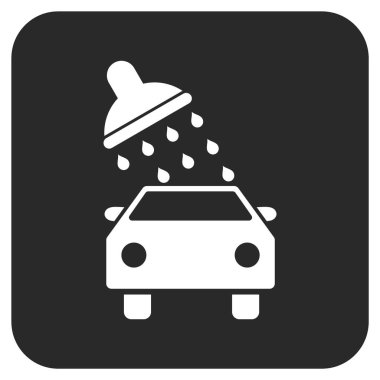 Oto yıkama düz kare vektör simgesi