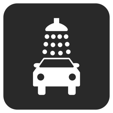 Oto yıkama düz kare vektör simgesi